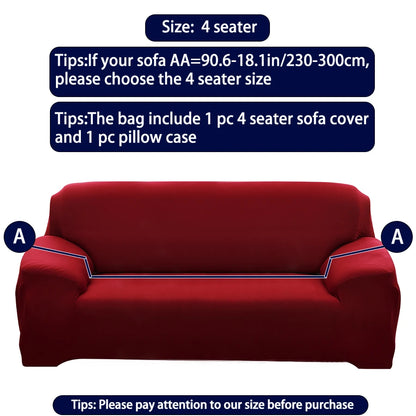 Solid Color Milk Silk Elastic Sofa Cover - All-Season Dustproof