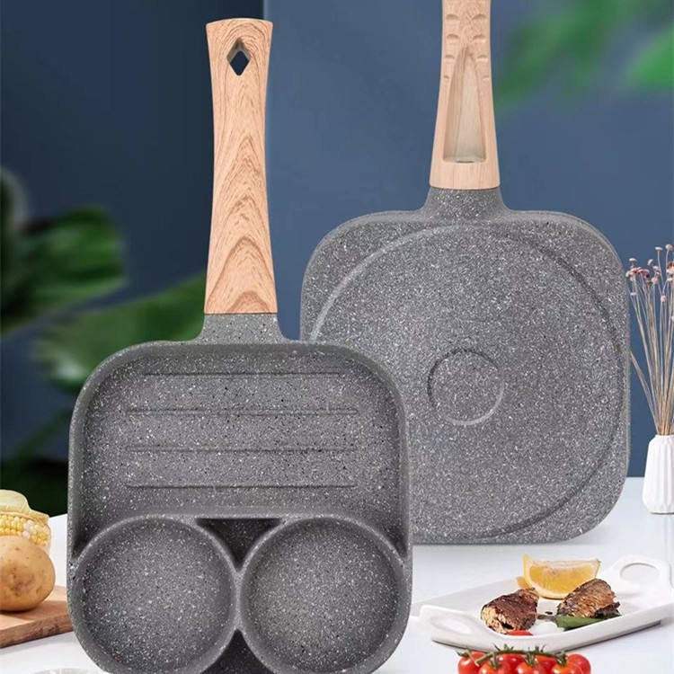 Maifan Stone Four-hole Fried Egg Pan Non-Stick Egg Dumpling Pan Breakfast Egg Burger Frying Pan Kitchen