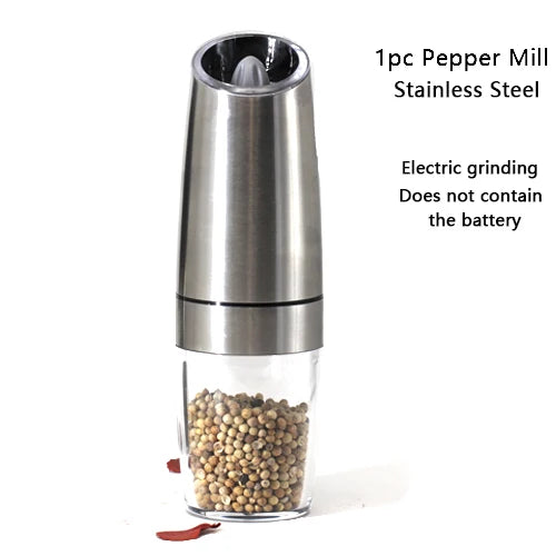 Electric Automatic Mill Pepper and Salt Grinder LED Light Peper Spice Grain Mills Porcelain Grinding Core Mill for Kitchen Tools