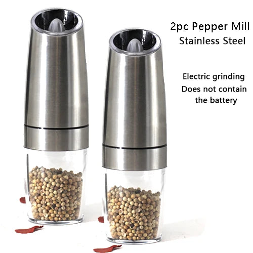 Electric Automatic Mill Pepper and Salt Grinder LED Light Peper Spice Grain Mills Porcelain Grinding Core Mill for Kitchen Tools