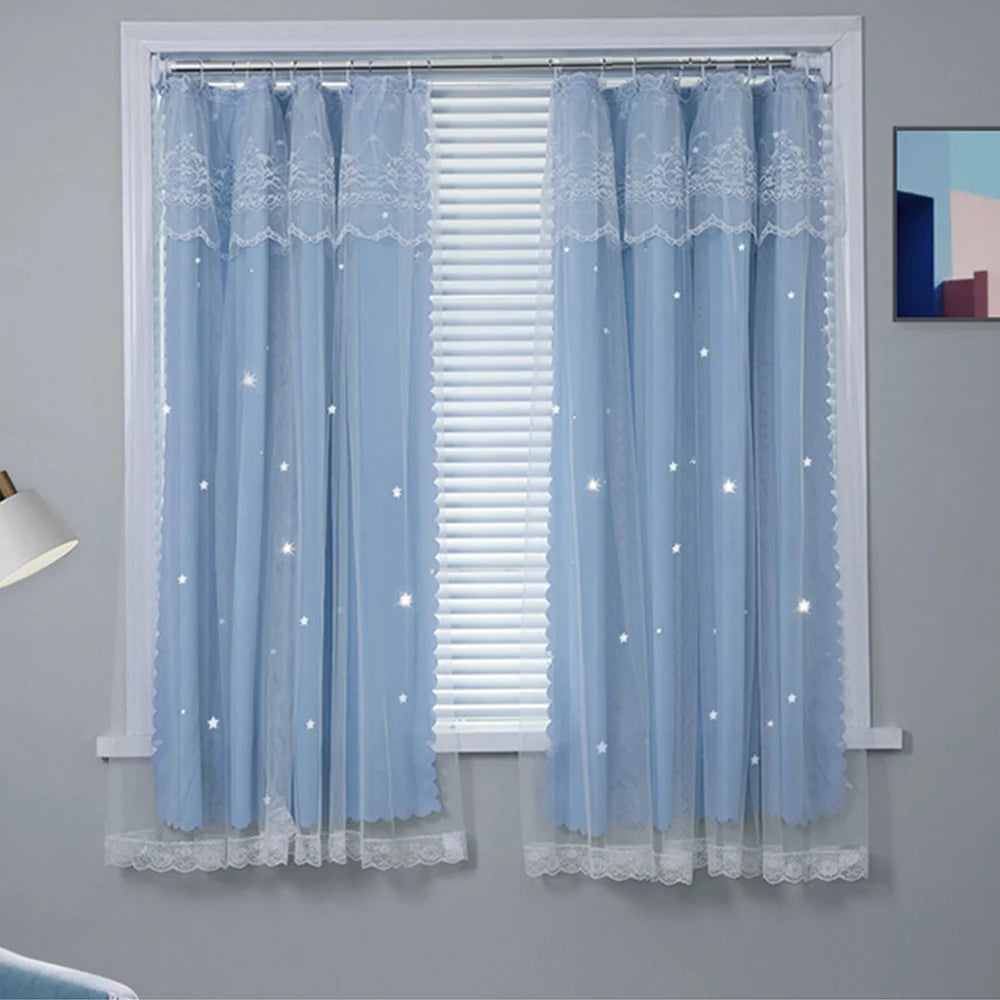Star Blackout Curtains with Gauze
