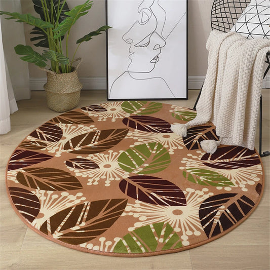 Round Coral Velvet Carpet