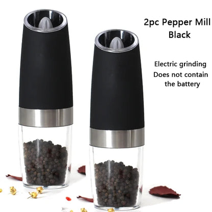 Electric Automatic Mill Pepper and Salt Grinder LED Light Peper Spice Grain Mills Porcelain Grinding Core Mill for Kitchen Tools