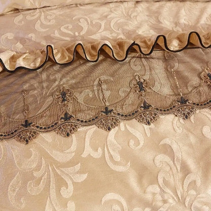 3-Piece Luxury Lace Bedspread with Thicken Bed Skirt