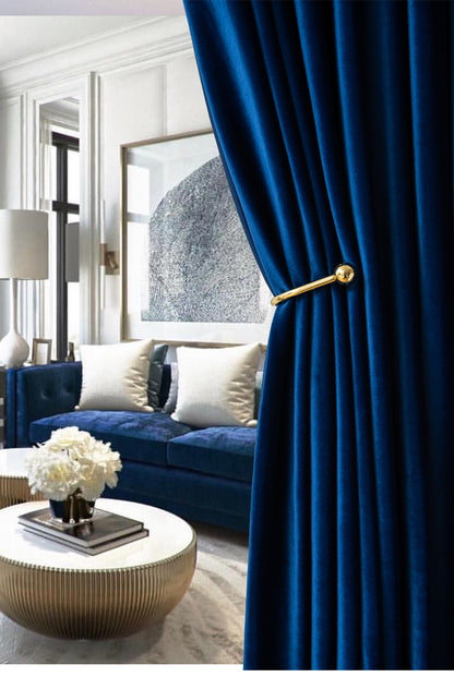 Luxury Royal Blue Velvet Curtains