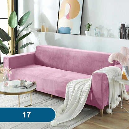 Soft & Thick Velvet Sofa Cover with Armrest for L-Shaped Sofas