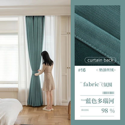 Custom Size Super Soft Chenille High Blackout Curtains for Bedroom Living Room Romantic Colors Three-dimensional Texture