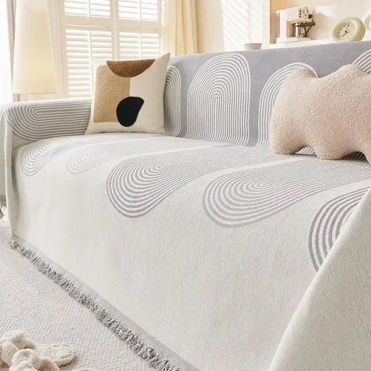 Nordic Tassel Throw Blanket Single Full Four Season Cotton Sofa Cover Dust Anti-cat Scratch Protection Cover Sofa Blanket Carpet