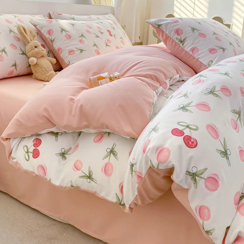 100% Washed Floral Bedding Set