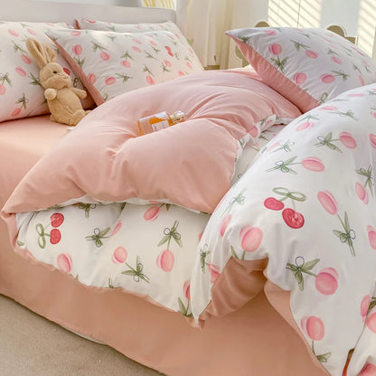 100% Washed Floral Bedding Set