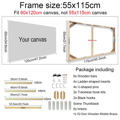 30x40 40x60 50x70cm Canvas Frame Wooden Frames Wooden Photo Oil Painting Canvas Diamond Painting Frames Canvas Wood Wall Frame