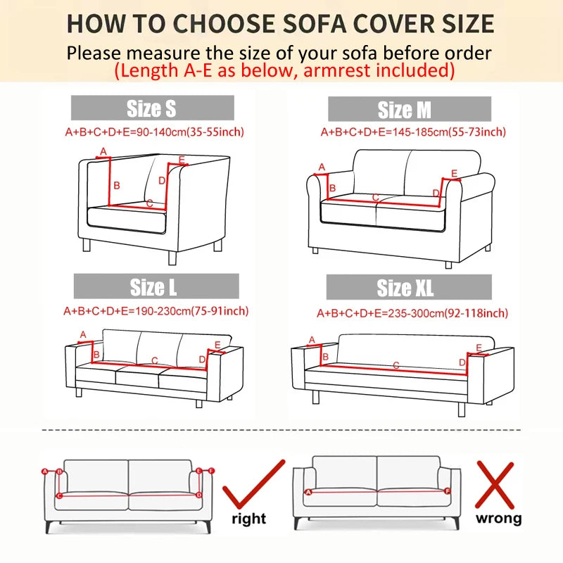 Thick Sofa Cover for Living Room Elastic Jacquard 1/2/3/4 Seater Sofa Cover L-shaped Corner Sofa Cover