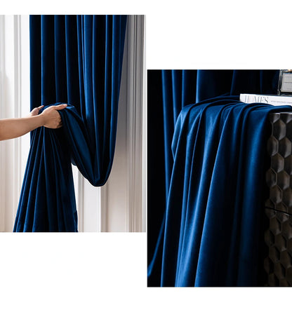 Luxury Royal Blue Velvet Curtains