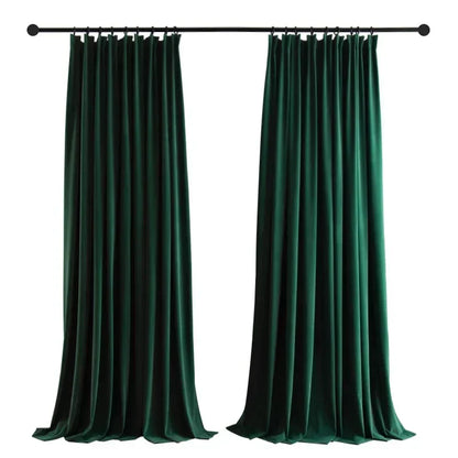 Simple Luxurious Velvet Curtains for Living Room Bedroom Flannelette Nordic Mink Green Non-inverted Fleece Blackout Thickened