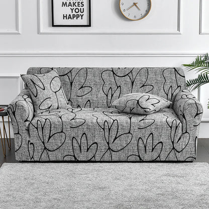 Flower Printed Elastic Sofa Cover for Living Room & Bedroom