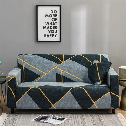 Floral Printed Stretch Sofa Cover with Elastic Band