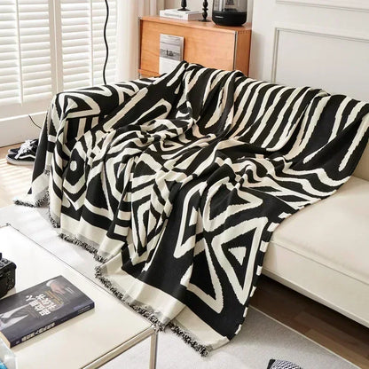 Nordic Tassel Throw Blanket Full Four Season Cotton Sofa Cover Towel Dust Anti-cat Scratch Protection Covers Sofa Blanket Carpet