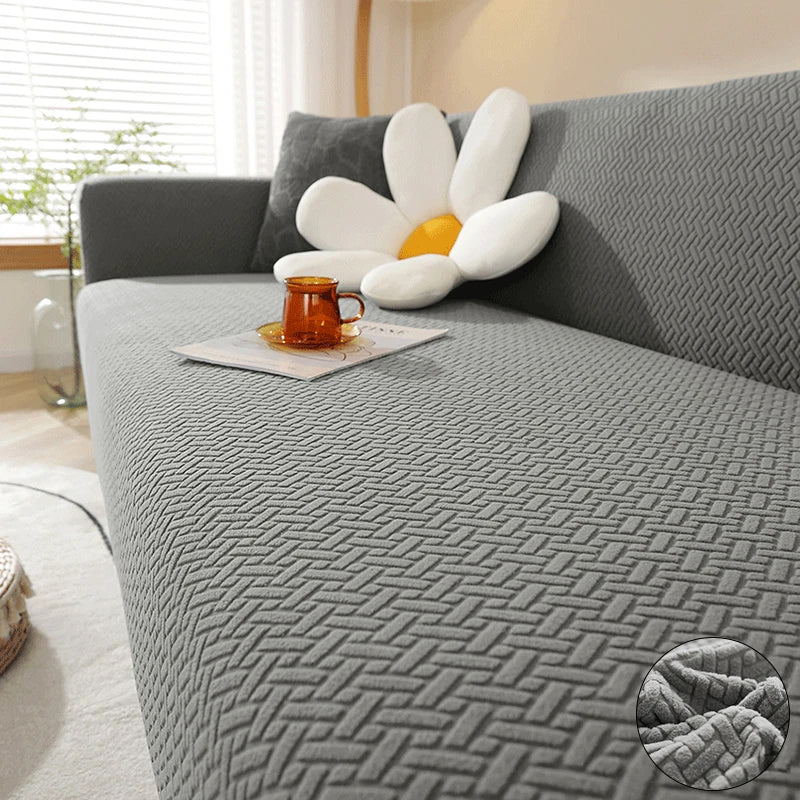 Jacquard Sofa Cover For Living Room Elastic Thick Jacquard Sofa Cover For Sofa L-shaped Corner Sofa Covers 1/2/3/4/5 Seater
