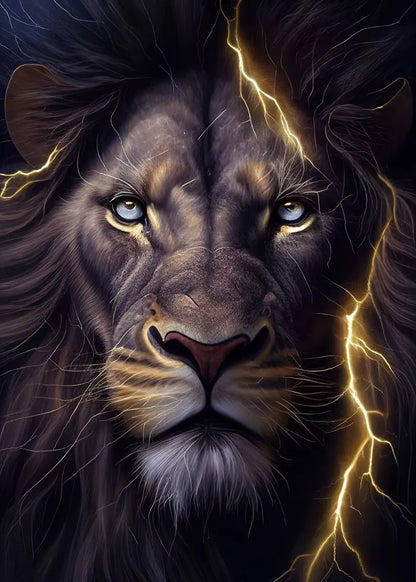 Black and Golden Light Lion Posters Modern Animal Canvas Painting HD Pictures Wall Art for Living Room Home Decoration No Frame