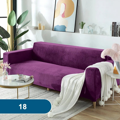 Soft & Thick Velvet Sofa Cover with Armrest for L-Shaped Sofas