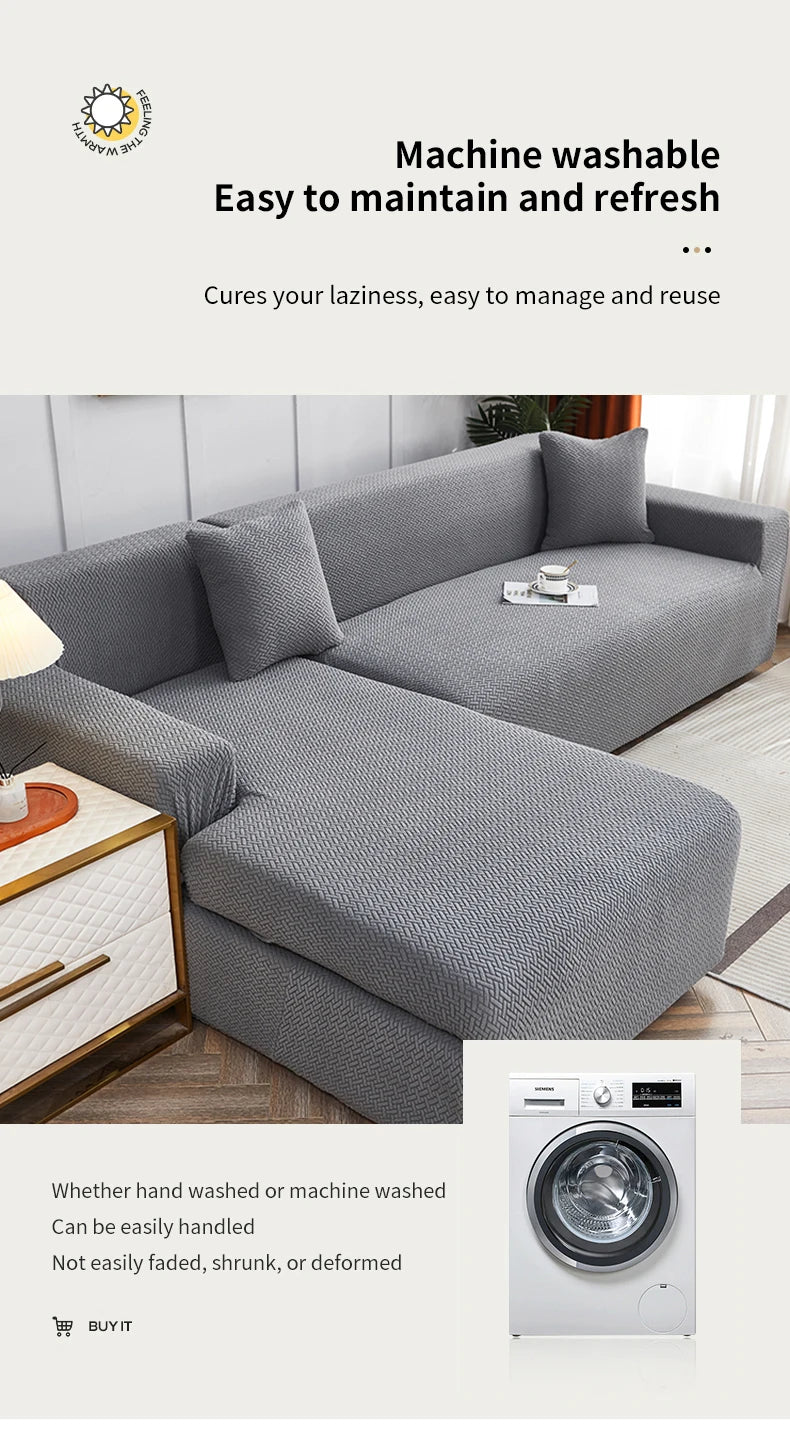 Jacquard Dustproof Sofa Cover - Removable & Washable Protector