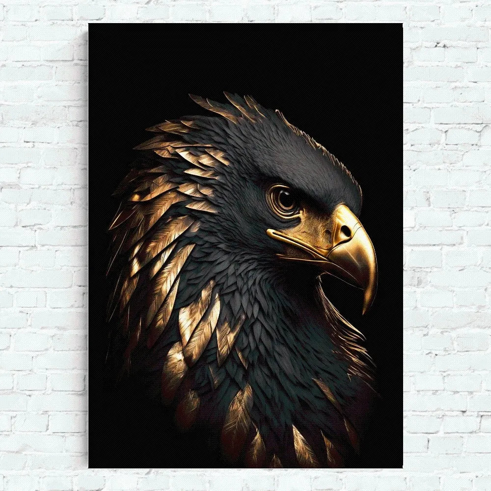 Black And Gold Animals Poster Home Office Wall Bedroom Living Room Kitchen Decoration Painting