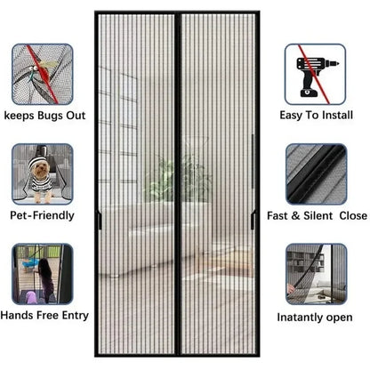 Anti-insect Curtains Fly Door Screens Mosquito Net Window Anti-mosquito Magnetic Strengthen Automatic Closing Curtain Shades