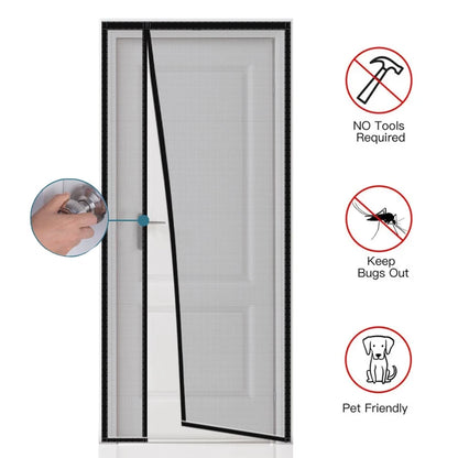 Magnetic Door Screen Custom Size Mosquito Net Curtain Fly Insect Automatic Closing Invisible Mesh For Kitchen indoor living room