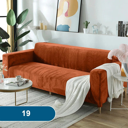 Soft & Thick Velvet Sofa Cover with Armrest for L-Shaped Sofas