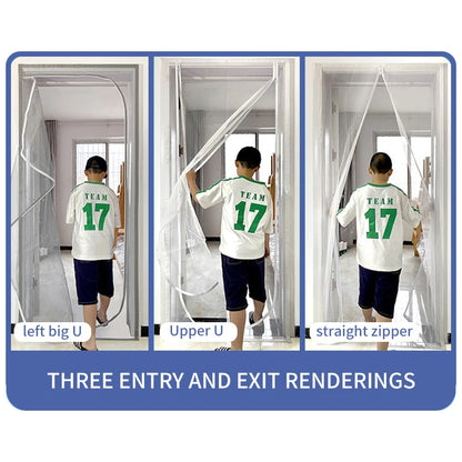 Zipper Door Screen Anti-cat PPT Nano Door Curtain Up Opening & Left Opening Shape Anti-mosquito Mesh Screen for Pet Living Room
