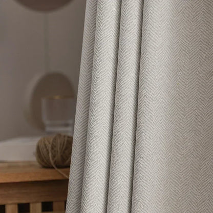 2025 new thickened French light luxury cream curtain cloth solid color bedroom living room full blackout sunscreen cotton linen
