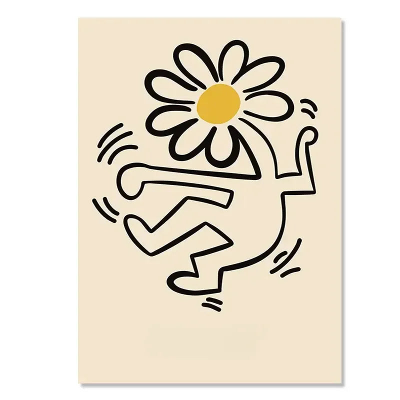 Abstract Yayoi Kusama Orange Canvas Art
