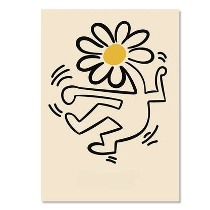 Abstract Yayoi Kusama Orange Canvas Art