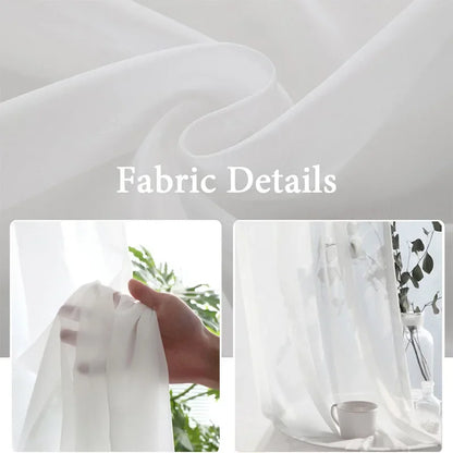 1Pc  Super Soft Chiffon White Tulle Sheer Curtains for Living Room Lining Bedroom Window Decor HOTEL Door Luxury Modern 거즈 커튼