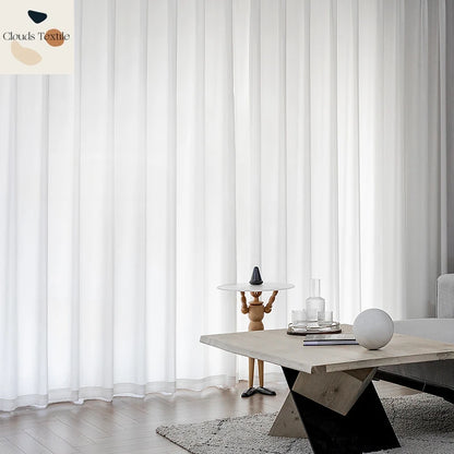 1PC White Tulle High Quality Sheer Curtains for Living Room Bedroom Window Solid Color Door Screen Party Drapes Partition Door