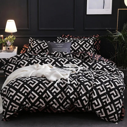 Luxury Black Comforter Set with Pillowcases