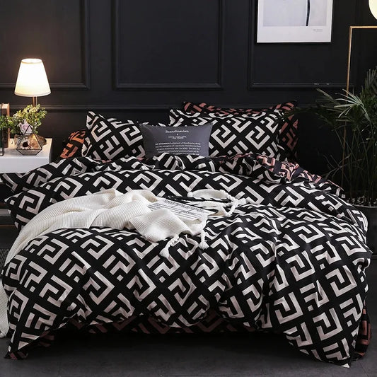Luxury Black Comforter Set with Pillowcases