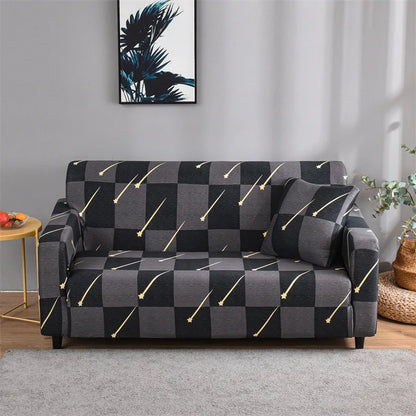 Floral Printed Stretch Sofa Cover with Elastic Band