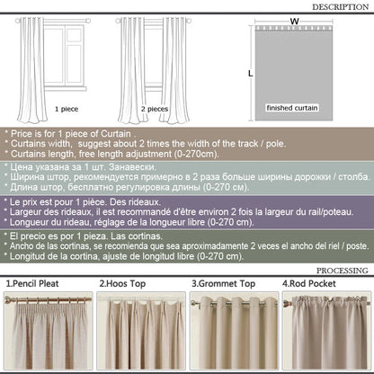 Custom Size Super Soft Chenille High Blackout Curtains for Bedroom Living Room Romantic Colors Three-dimensional Texture