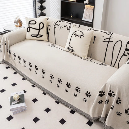 New Chenille Jacquard Sofa Towel One-piece Type Cloth Towel All-inclusive Sofa Cover Dust Anti Cat Scratch Non-slip Sofa Blanket