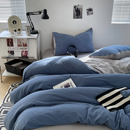 3pcs Duvet Cover Black Fashion Bedding Set for Men Grey Comforter Cover Microfiber Solid Color Quilt Cover with 2 Pillowcases