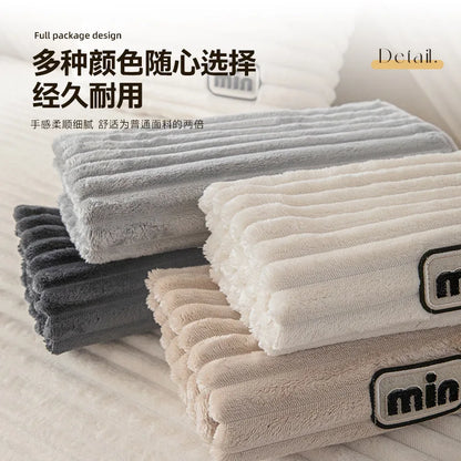 Winter Rabbit Fur Plush Sofa Cushion, Thickened Non-Slip Seat Pad, Anti-Cat Scratch Sofa Cover for Cross-Border