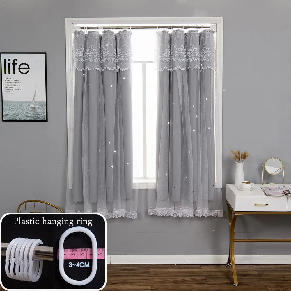 Star Blackout Curtains with Gauze