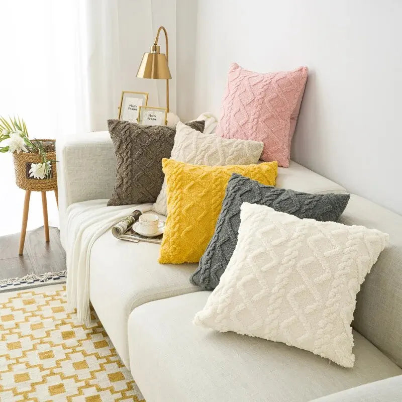 1pc Chenille Jacquard Geometric PatternThrow Pillow Cover, SquareThrow Pillow Case, Decorative Pillow Cover For Home Office Sofa