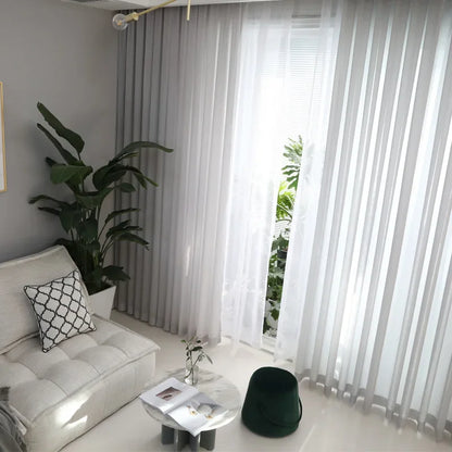 1Pc  Super Soft Chiffon White Tulle Sheer Curtains for Living Room Lining Bedroom Window Decor HOTEL Door Luxury Modern 거즈 커튼