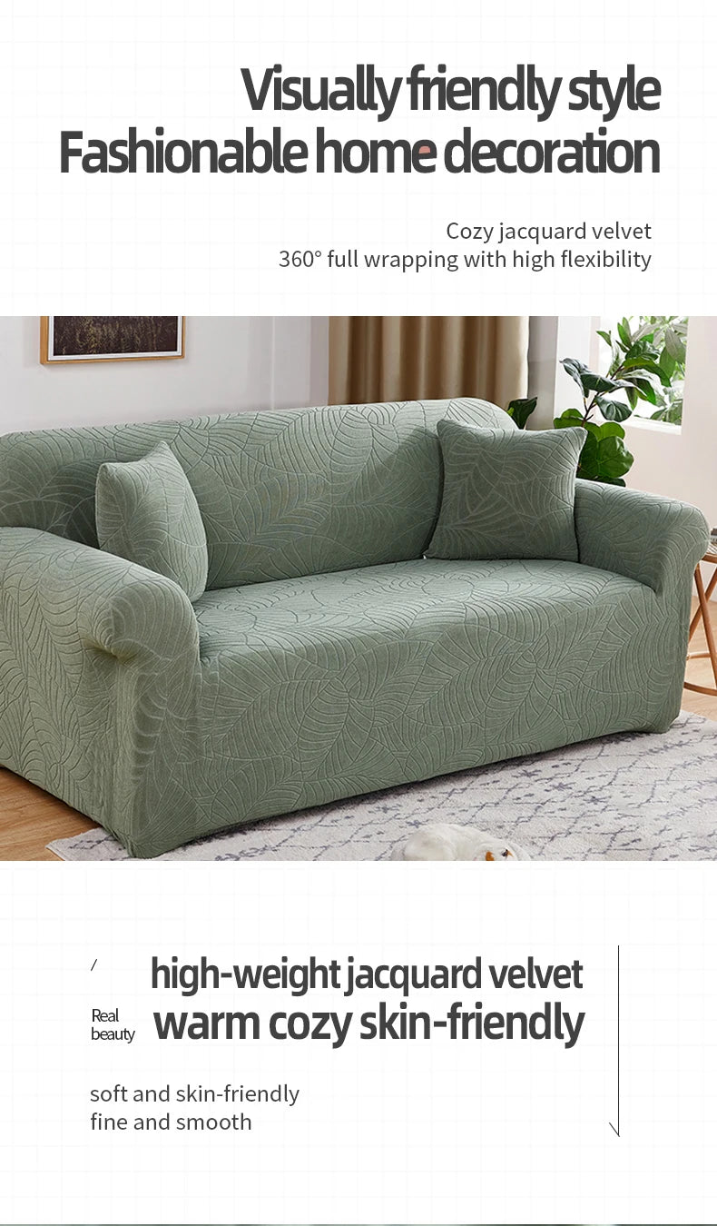 Thick Elastic Jacquard Sofa Cover for 1-4 Seater & L-Shaped Sofas