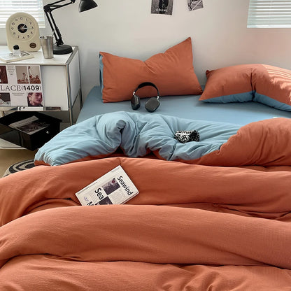 3pcs Duvet Cover Black Fashion Bedding Set for Men Grey Comforter Cover Microfiber Solid Color Quilt Cover with 2 Pillowcases