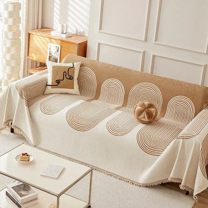 Nordic Tassel Throw Blanket Single Full Four Season Cotton Sofa Cover Dust Anti-cat Scratch Protection Cover Sofa Blanket Carpet