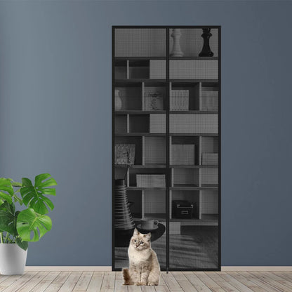 Zipper Door Screen Anti-cat PPT Nano Door Curtain Up Opening & Left Opening Shape Anti-mosquito Mesh Screen for Pet Living Room