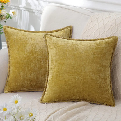 Blue Chenille Cushion Cover 45x45 Pillow Cover 30x50cm Sofa Decorative Throw Pillow Case Soft Luxury For Living Room Sofa Decor﻿